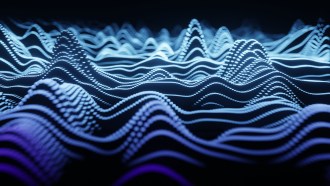 An illustration of sound waves showing peaks and valleys in different colors