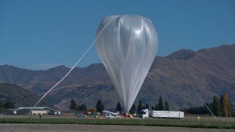NASA's SuperBIT balloon telescope inflating
