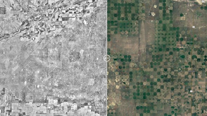 landscape change native prairie (left); cropland (right)